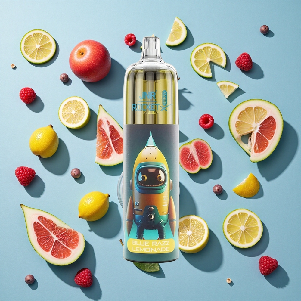 Blå Hindbær Lemonade JNR Rocket-X 12400 Puffs 25ml e-Væske Kapacitet