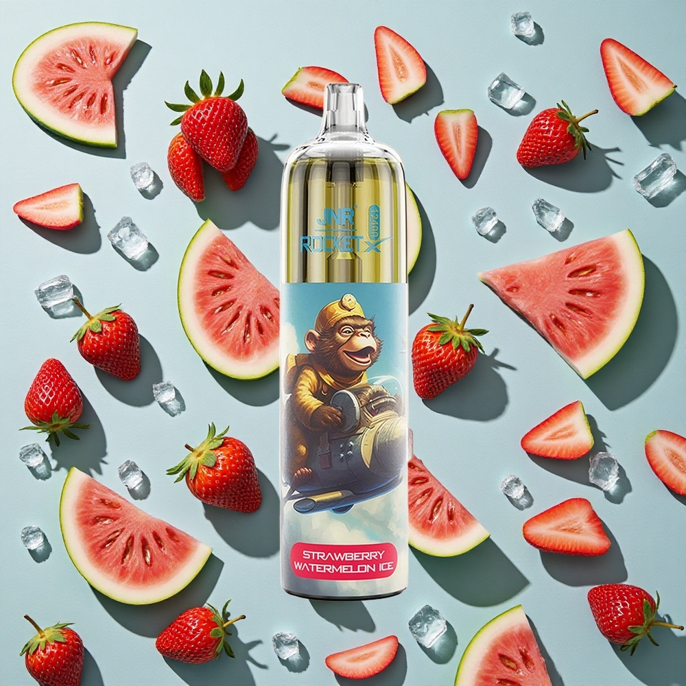 Jordbær Vandmelon Is JNR Rocket-X 12400 Puffs 25ml e-Væskekapacitet