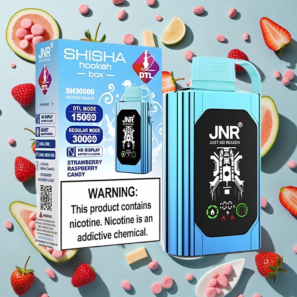 Jordbær Hindbær Slik JNR Shisha Hookah Box 20500 Puffs 25ml