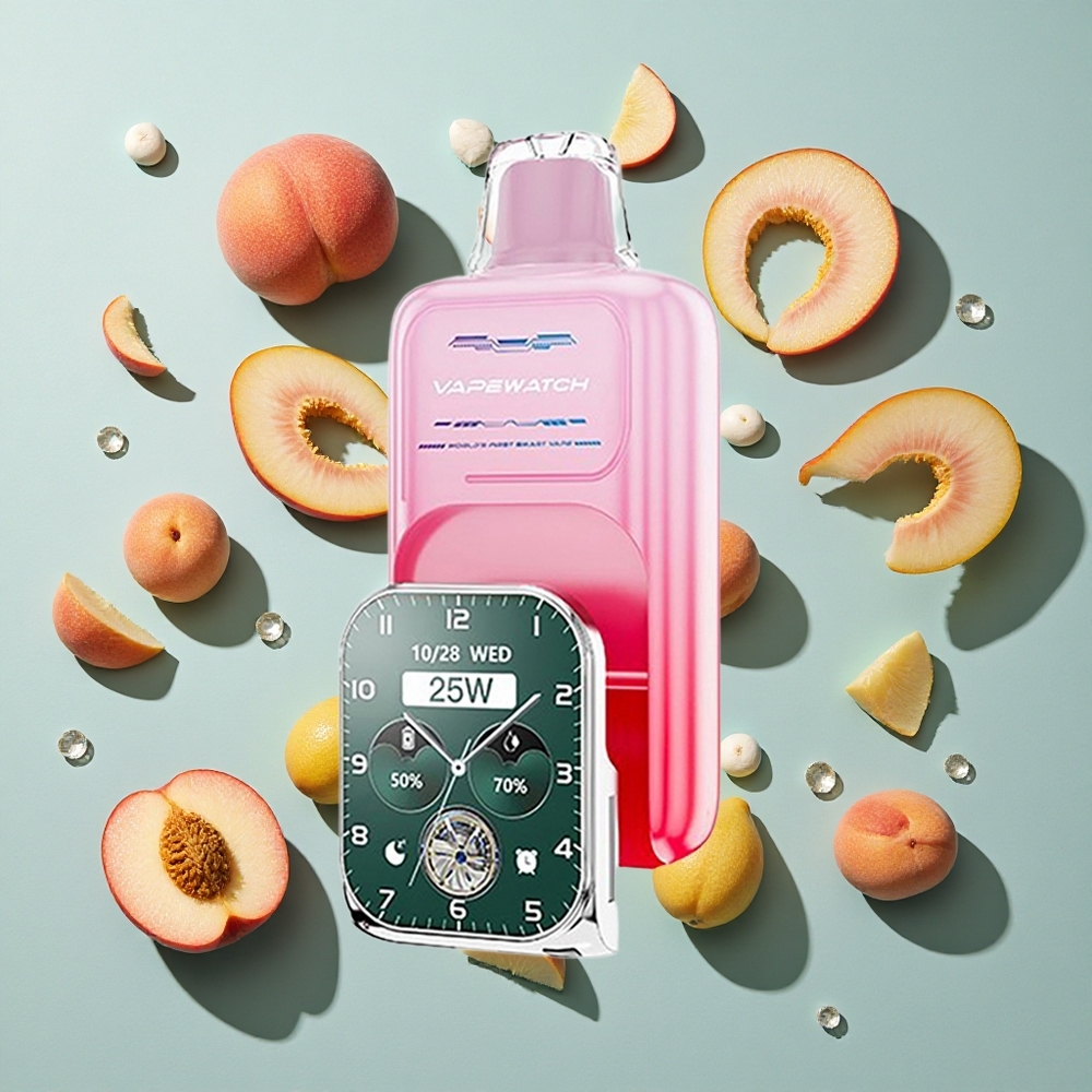 Georgia Peach JNR Vape Watch 30.000 puff engangs vape med 19mL e-væske