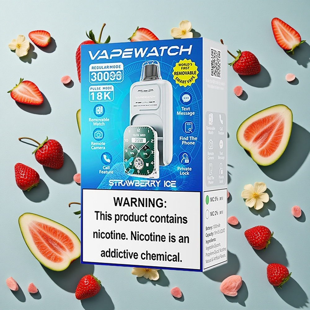 Jordbær Is JNR Vape Watch 30.000 Puffs 19mL