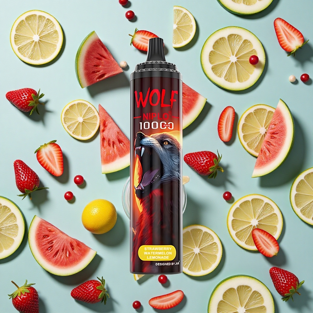 Jordbær Vandmelon Lemonade JNR Wolf Niplo 10000 Puffs 20ml