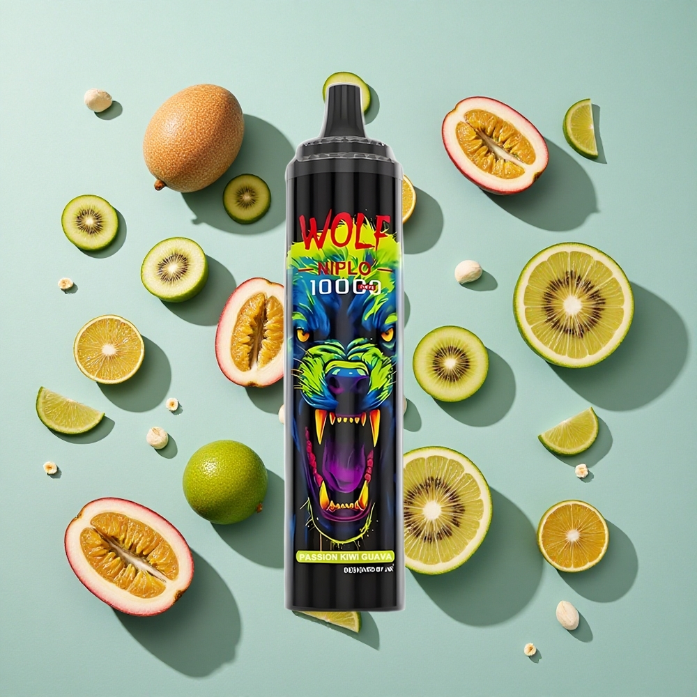 Passion Kiwi Guava JNR Wolf Niplo 10000 Puffs 20ml Type-C hurtigopladning