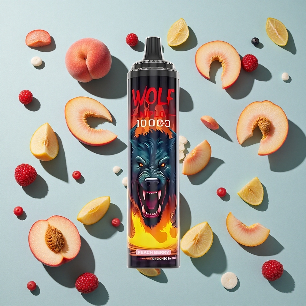 Peach Berry JNR Wolf Niplo 10000 Puffs 20ml E-væske Kapacitet