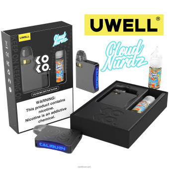 UWELL CALIBURN AK3 kit + a3s 0,8 ohm pods (x2) + daddy's vapor 10ml salte 50mg crl: grå/flv: blå hindbærfersken RXP0J247 UWELL Sale
