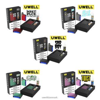 UWELL CALIBURN AK3 kit + a3s 0,8 ohm pods (x2) + daddy\'s vapor 10ml salte 50mg crl: rød/flv: fuji pære mangobær RXP0J245 UWELL Vape Flavours