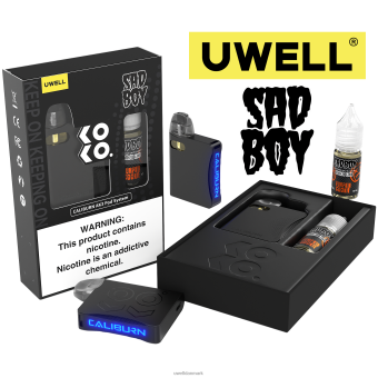 UWELL CALIBURN AK3 kit + a3s 0,8 ohm pods (x2) + daddy's vapor 10ml salte 50mg crl: sort/flv: græskarkage 50mg RXP0J239 UWELL E Cigarette