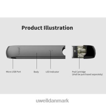 UWELL YEARN pod enhed (pods ikke inkluderet) sort & violet RXP0J255 UWELL Vape Flavours