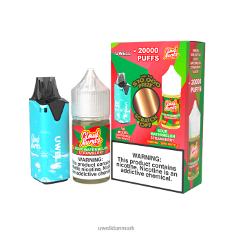 UWELL V6 engangsapparat + daddy's vapor 30ml juice - collab bundt clr: blå/flv: sur vandmelon jordbær 50mg RXP0J204 UWELL Vape Price