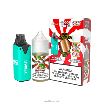 UWELL V6 engangsapparat + daddy's vapor 30ml juice - collab bundt clr: cyan/flv: pebermynte 50mg RXP0J211 UWELL Danmark