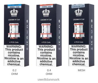 UWELL CROWN 4 udskiftningsspoler (4-pak) un2 dual mesh 0,23ohm RXP0J184 UWELL Vape Price