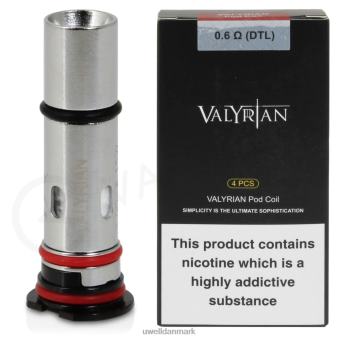 UWELL VALYRIAN pod udskiftningsspoler (4-pak) 0,6 ohm dtl RXP0J34 UWELL Vape Price